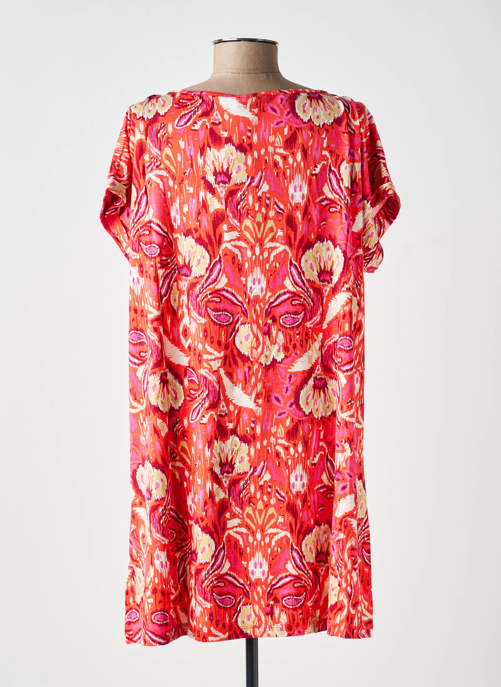 Robe courte manches courtes manches courtes orange YEST femme