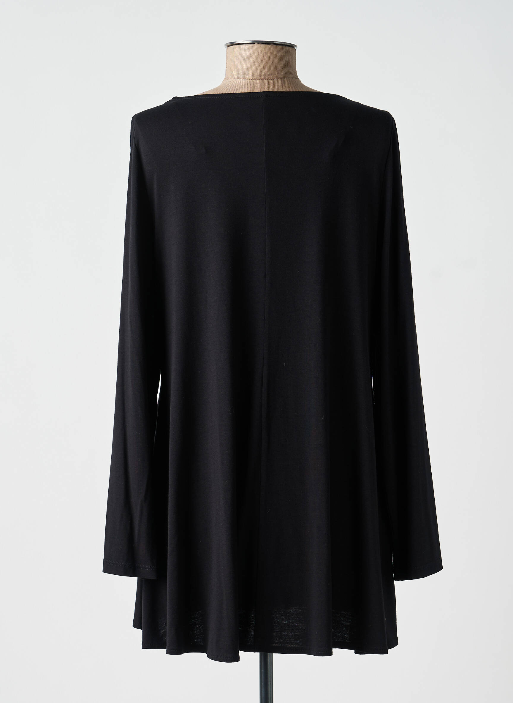 Tunique manches longues tissage crêpe noir AN II VITO femme