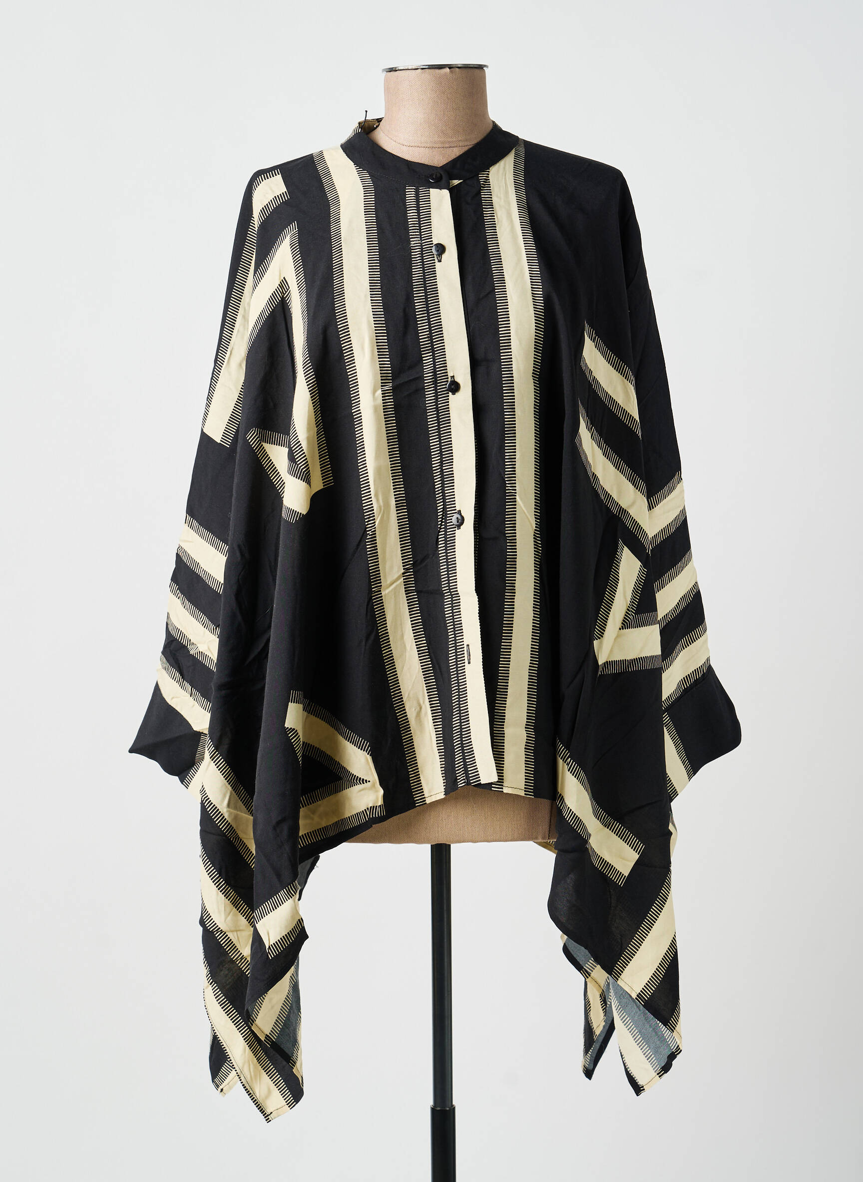 Tunique manches longues col rond noir MAT. femme