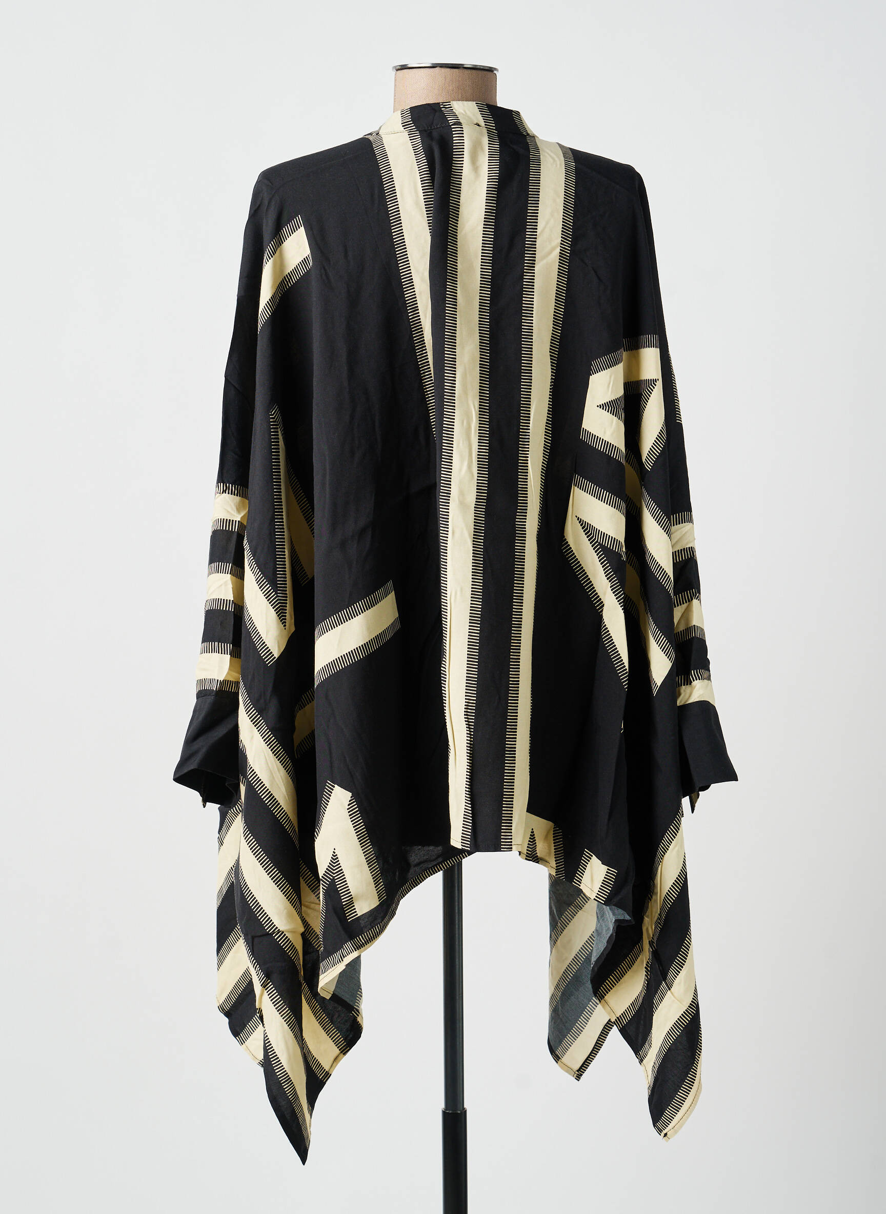 Tunique manches longues col rond noir MAT. femme