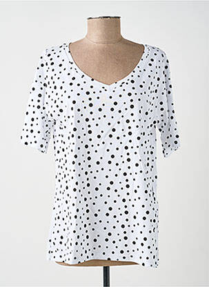 Top tissage jersey manches courtes blanc SOPHIA femme