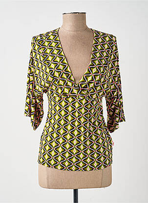 Top stretch manches courtes vert BLUTSGESCHWISTER femme