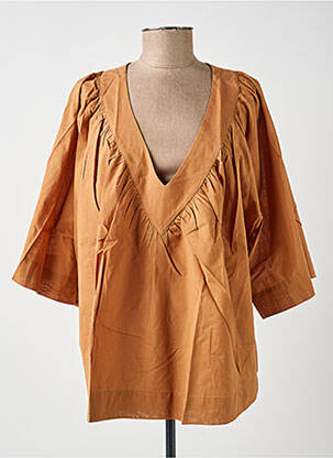 Top manches courtes manches courtes marron MAT. femme