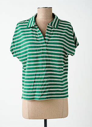 Top tissage jersey manches courtes vert NICE THINGS femme