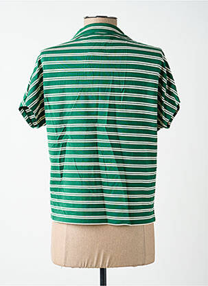 Top tissage jersey manches courtes vert NICE THINGS femme