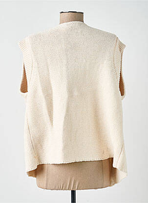 Gilet sans manche coupe droite beige YEST femme