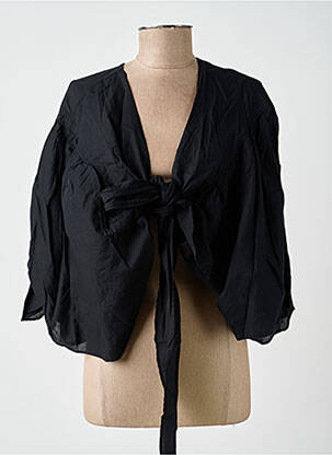 Boléro fermeture liens à nouer noir MAT. femme
