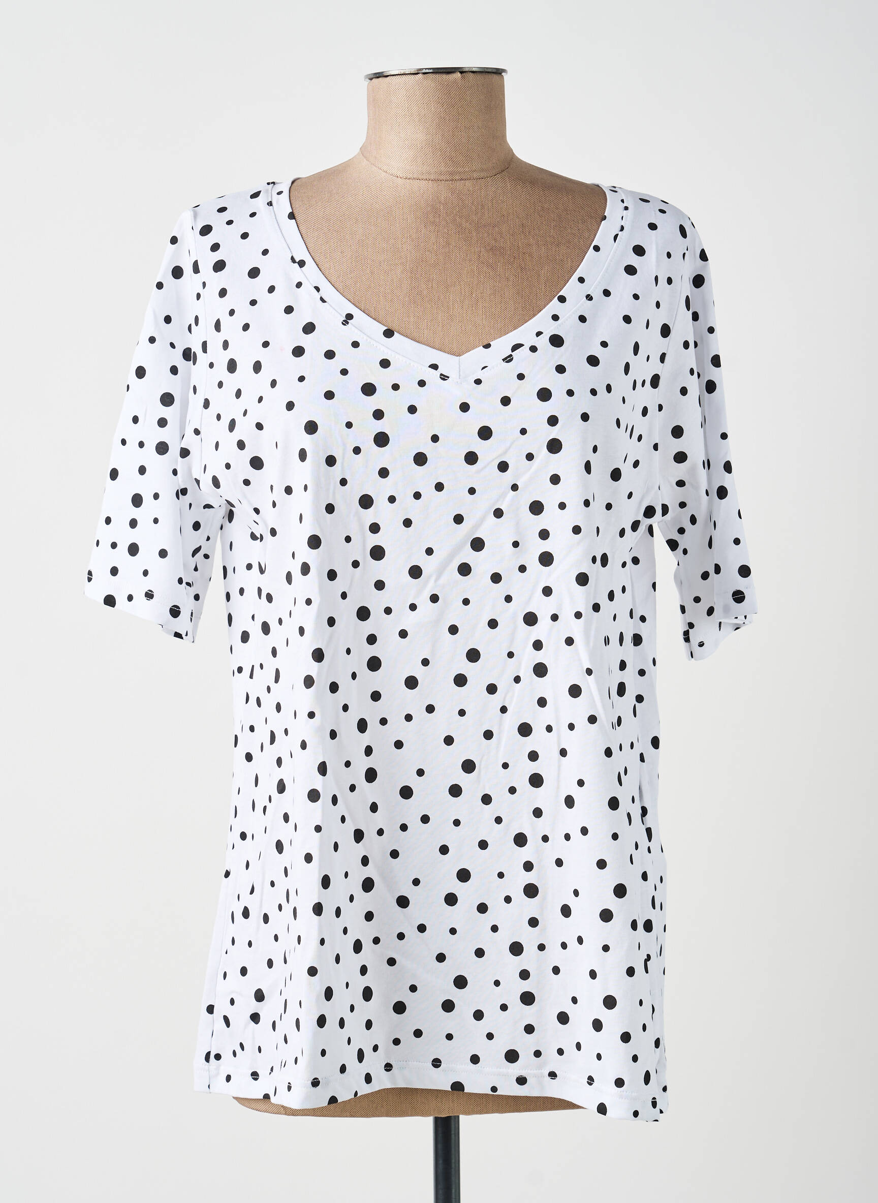 Top manches courtes manches courtes blanc SOPHIA femme