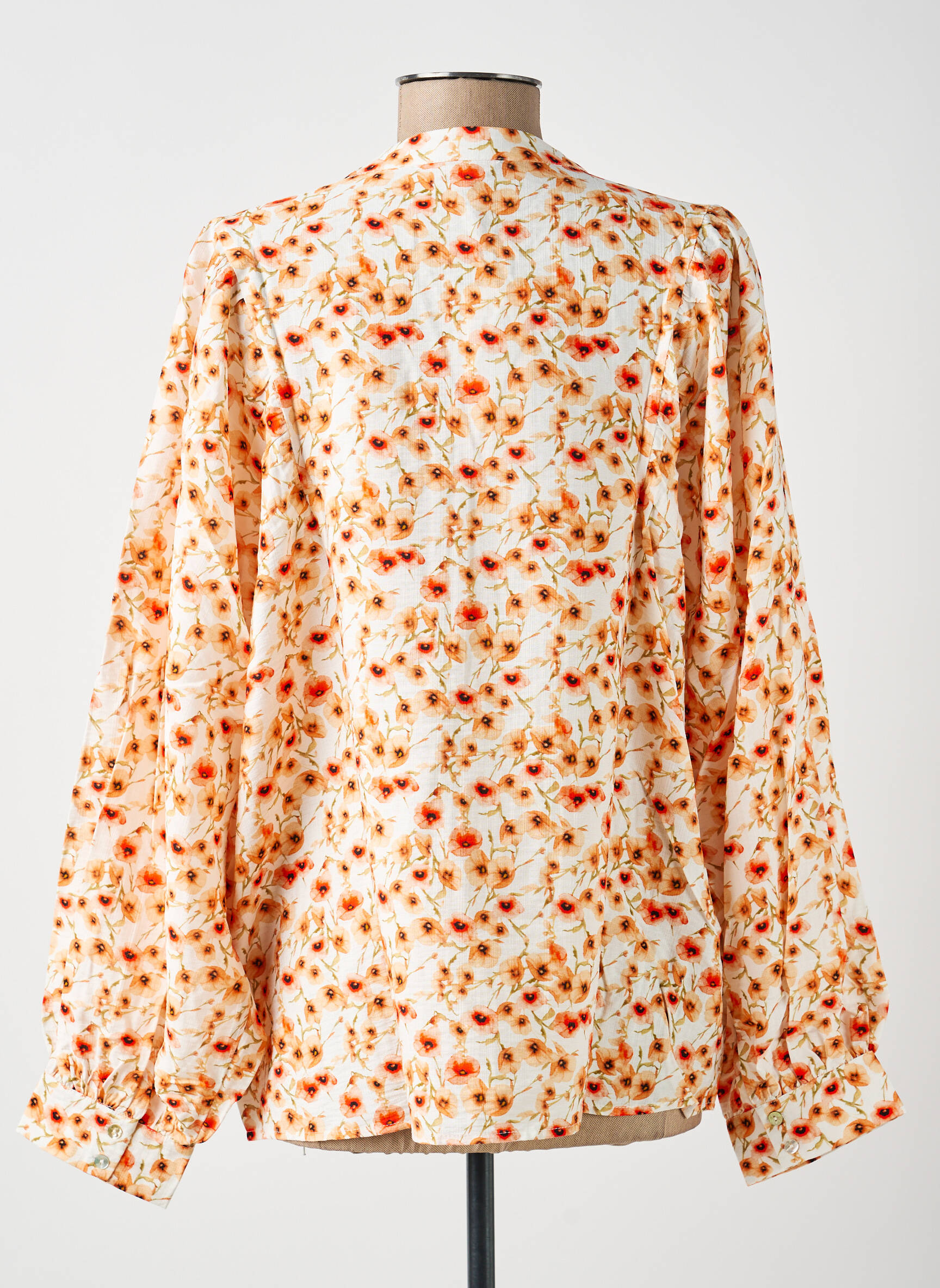 Blouse imprimé fleurs manches longues orange ESQUALO femme