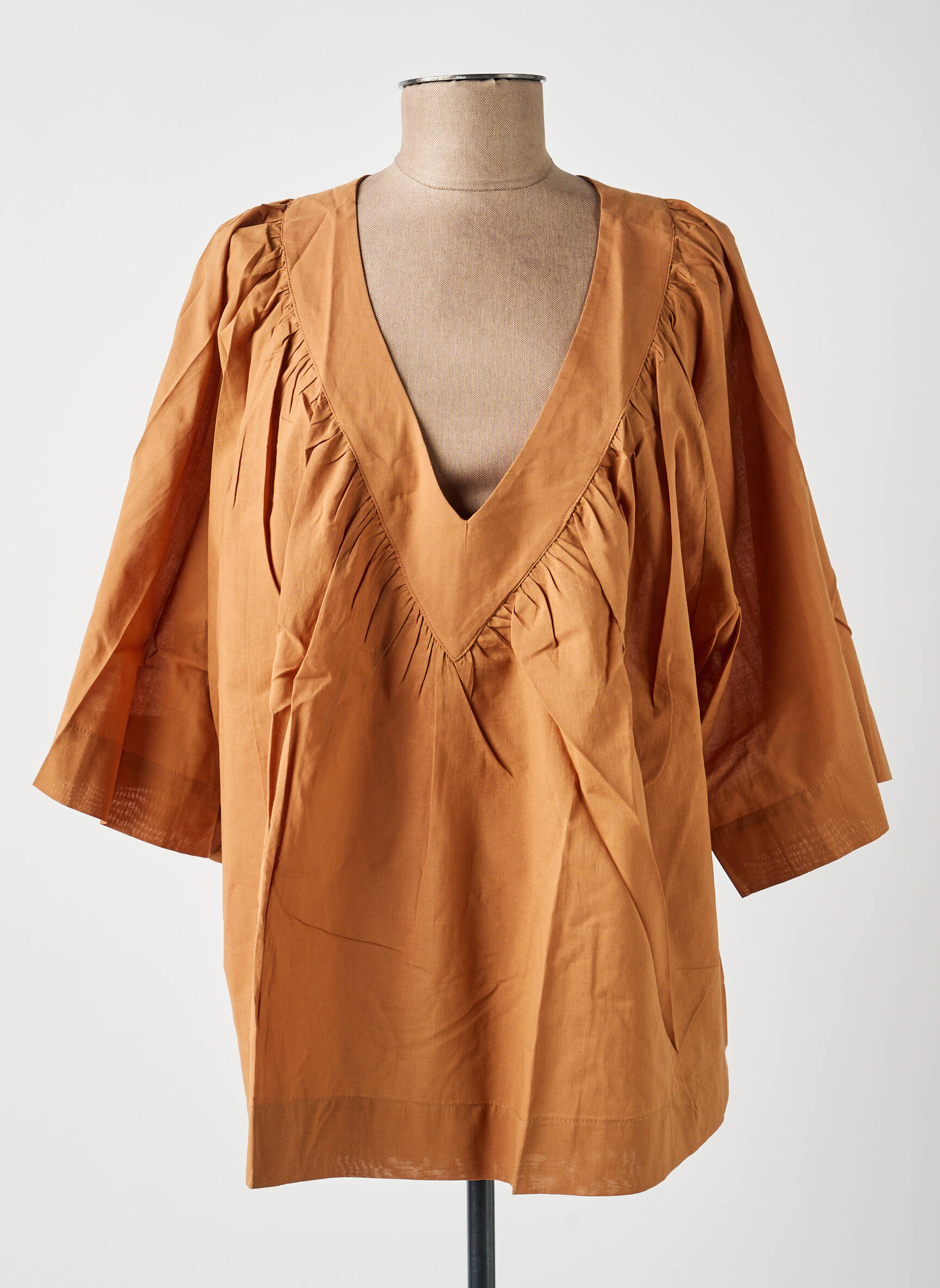 Top manches courtes manches courtes marron MAT. femme