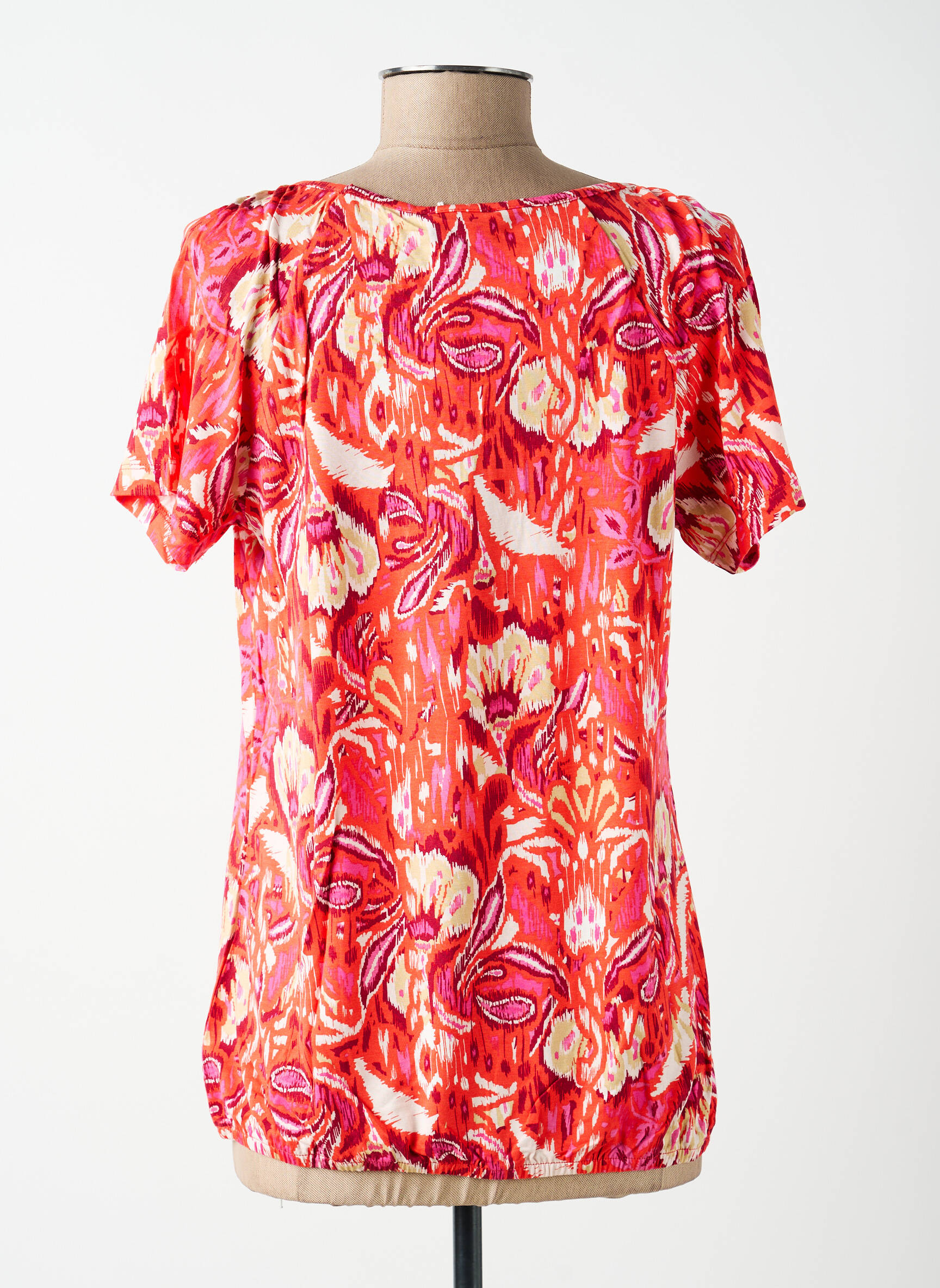 Top stretch manches courtes orange YEST femme