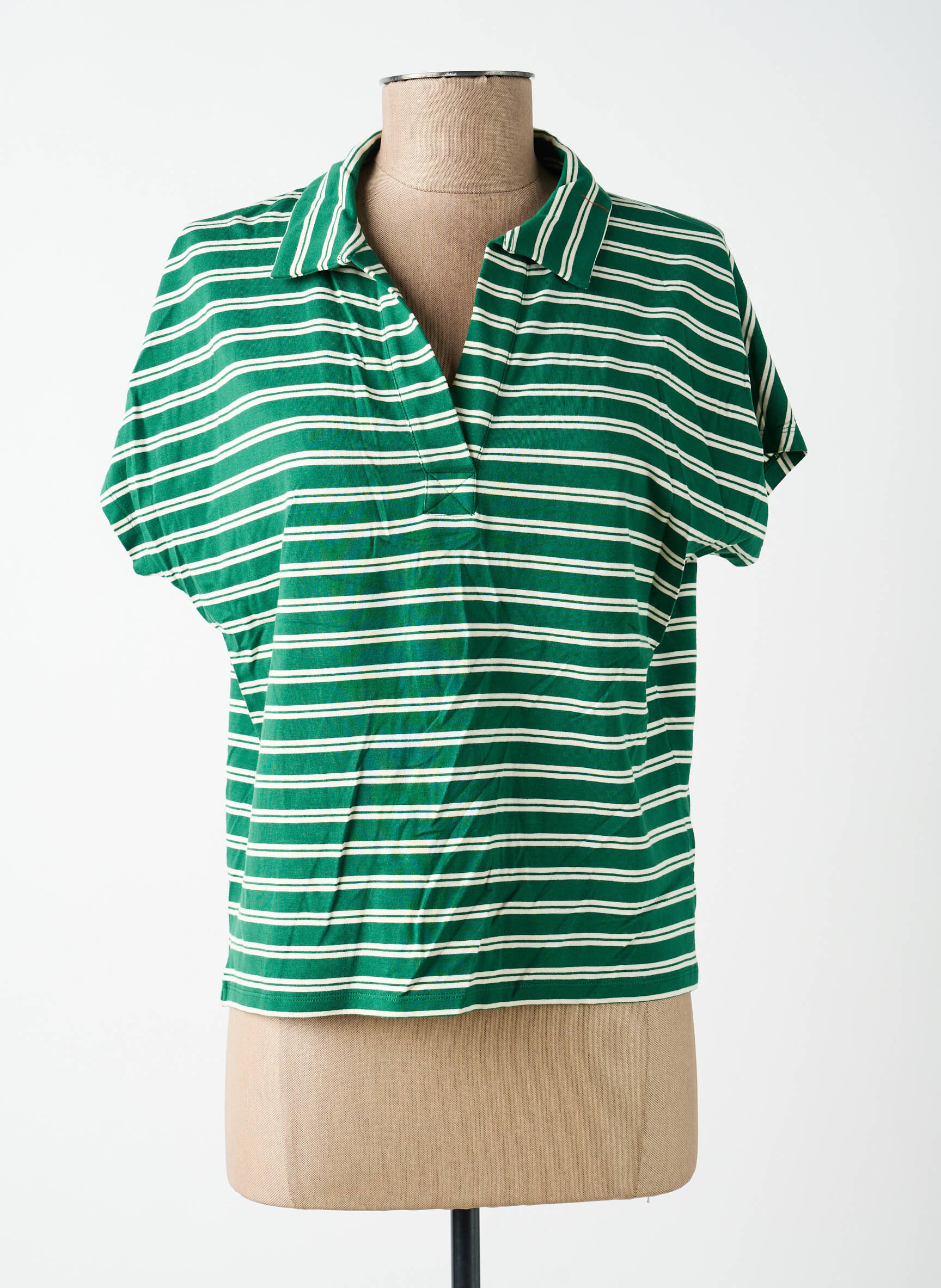 Top stretch manches courtes vert NICE THINGS femme