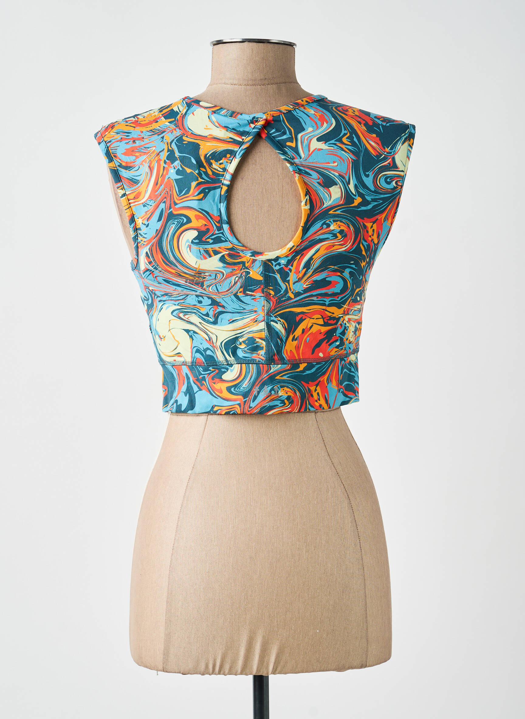 Top stretch sans manche bleu BLUTSGESCHWISTER femme