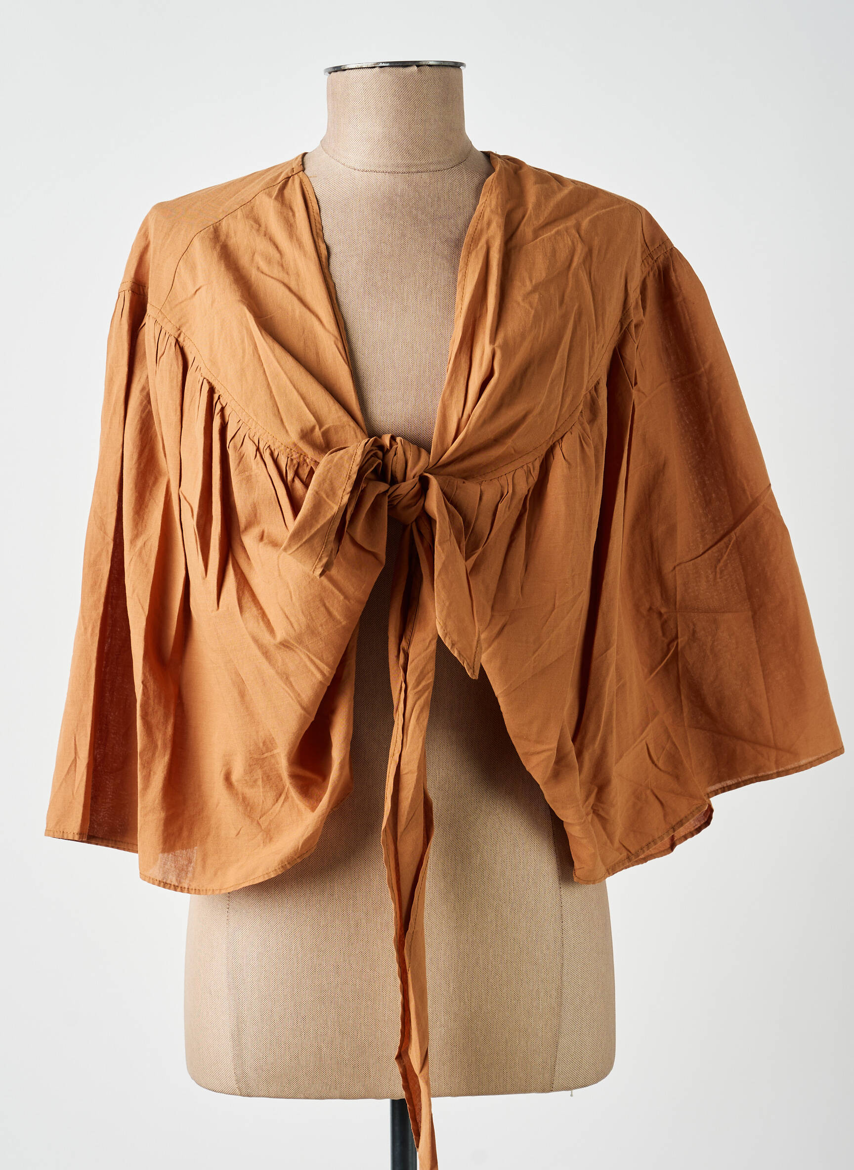 Boléro fermeture liens à nouer marron MAT. femme