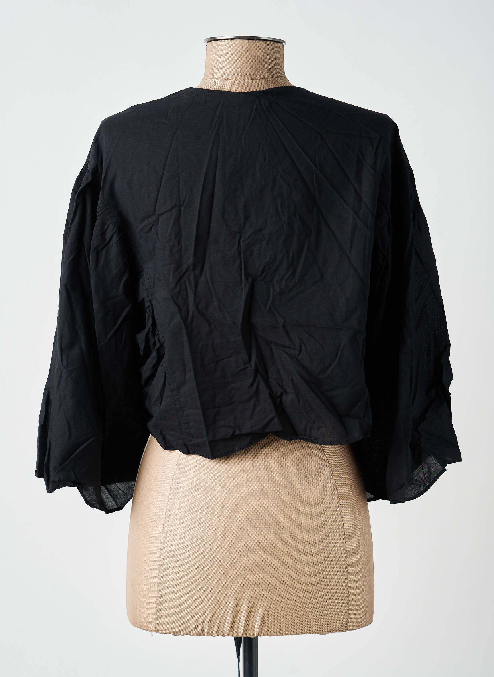Boléro fermeture liens à nouer noir MAT. femme