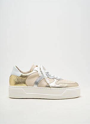 Baskets matière lisse talon de 4 à 6cm beige METAMORF'OSE femme