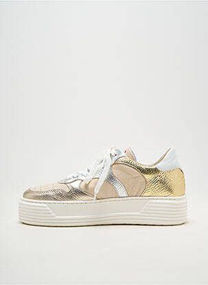 Baskets matière lisse talon de 4 à 6cm beige METAMORF'OSE femme