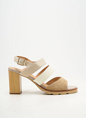 Sandales/nu pieds matière lisse talon de 7 à 9cm beige FUGITIVE BY FRANCESCO ROSSI femme