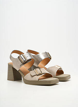 Sandales/nu pieds matière lisse talon de 7 à 9cm gris FUGITIVE BY FRANCESCO ROSSI femme