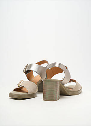 Sandales/nu pieds matière lisse talon de 7 à 9cm gris FUGITIVE BY FRANCESCO ROSSI femme