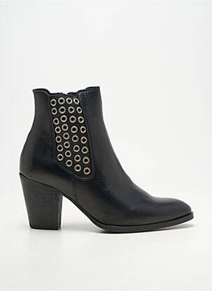 Bottines/boots matière lisse talon de 7 à 9cm noir REQINS femme