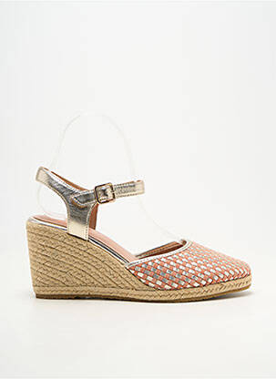 Espadrilles bout rond talon de 7 à 9cm orange EMILIE KARSTON femme