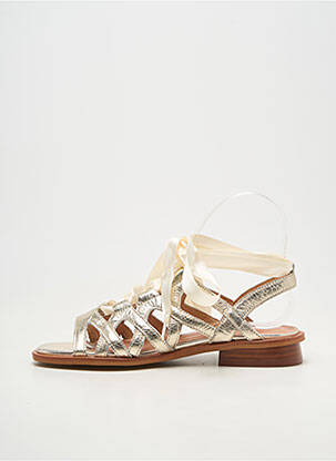 Sandales/nu pieds matière lisse talon plat jusqu'à 3cm or EMILIE KARSTON femme