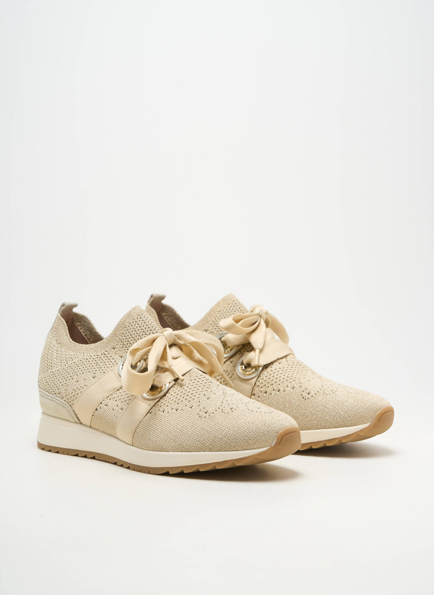 Baskets matière lisse talon plat jusqu'à 3cm beige FUGITIVE femme