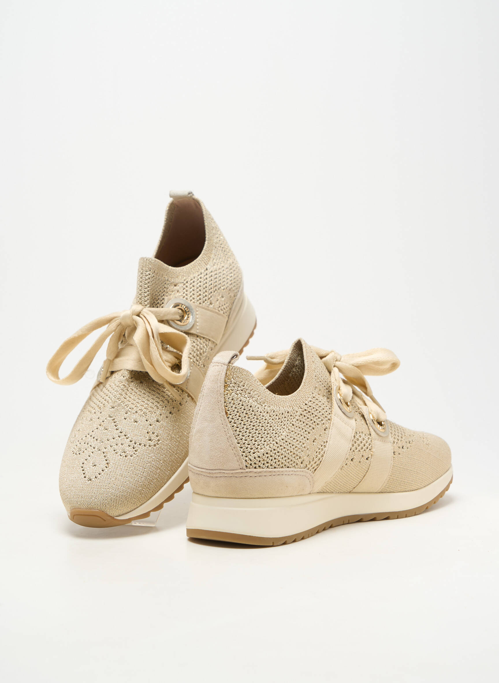 Baskets matière lisse talon plat jusqu'à 3cm beige FUGITIVE femme