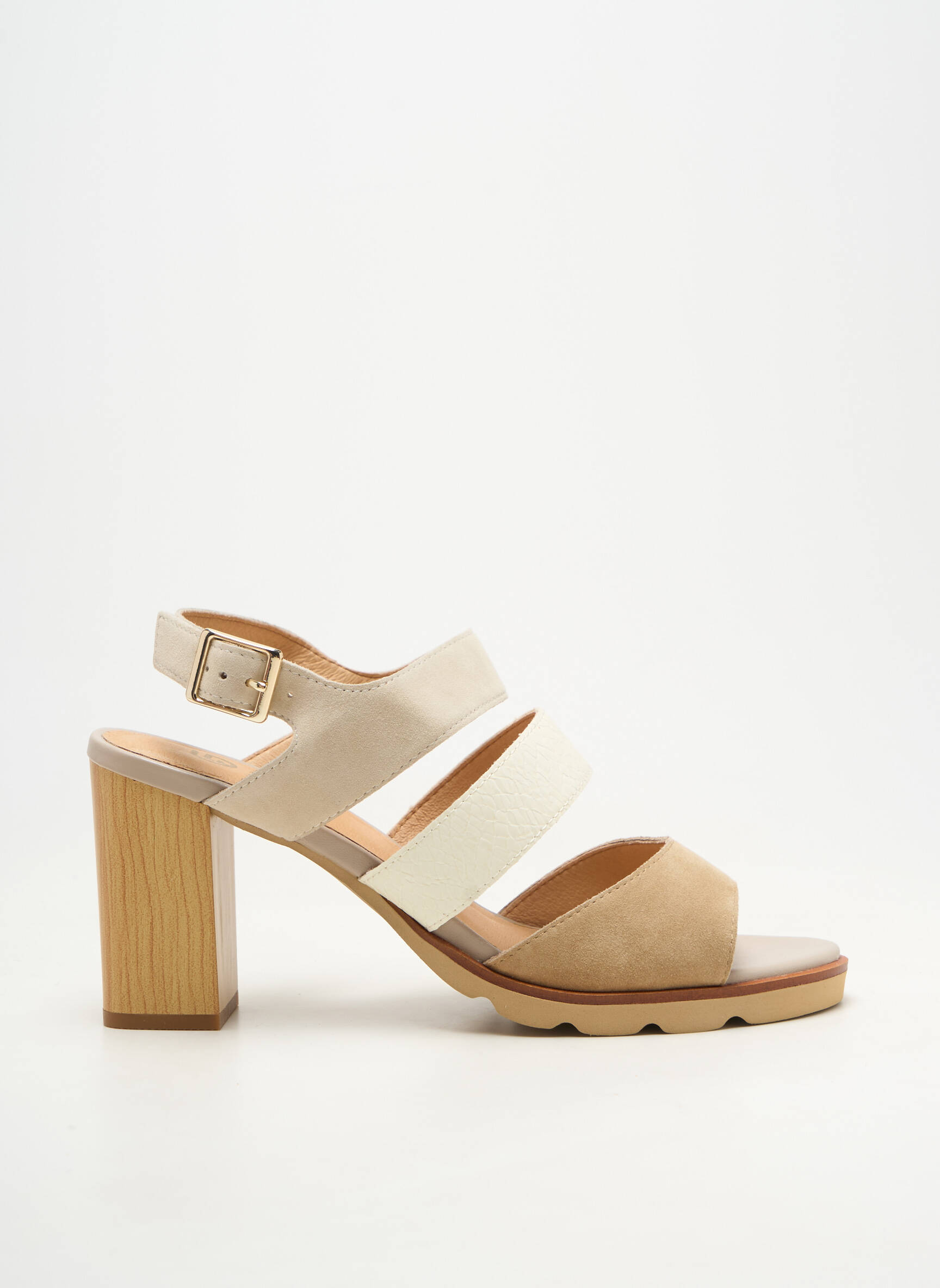 Sandales/nu pieds matière lisse talon de 7 à 9cm beige FUGITIVE BY FRANCESCO ROSSI femme