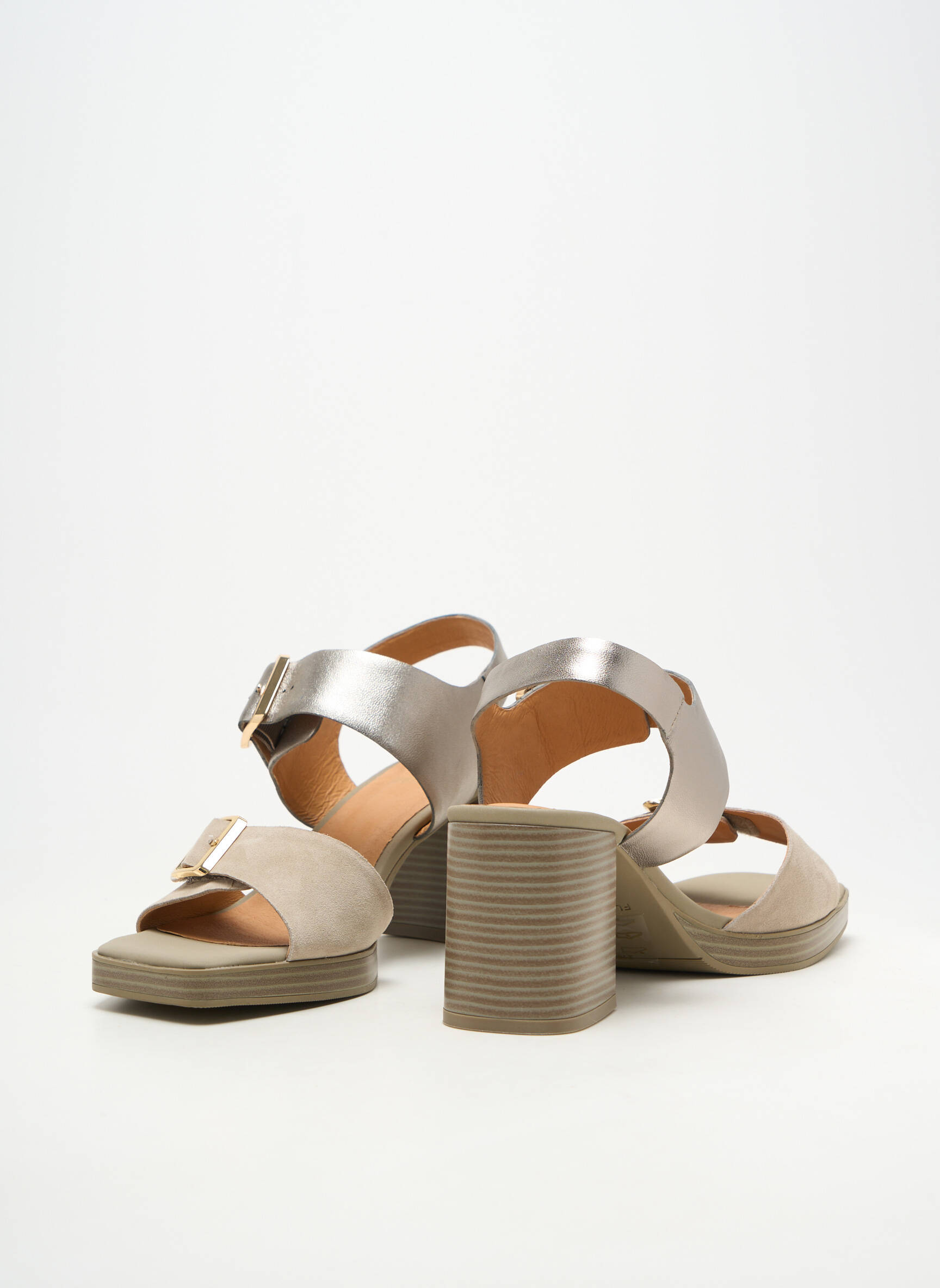 Sandales/nu pieds matière lisse talon de 7 à 9cm gris FUGITIVE BY FRANCESCO ROSSI femme