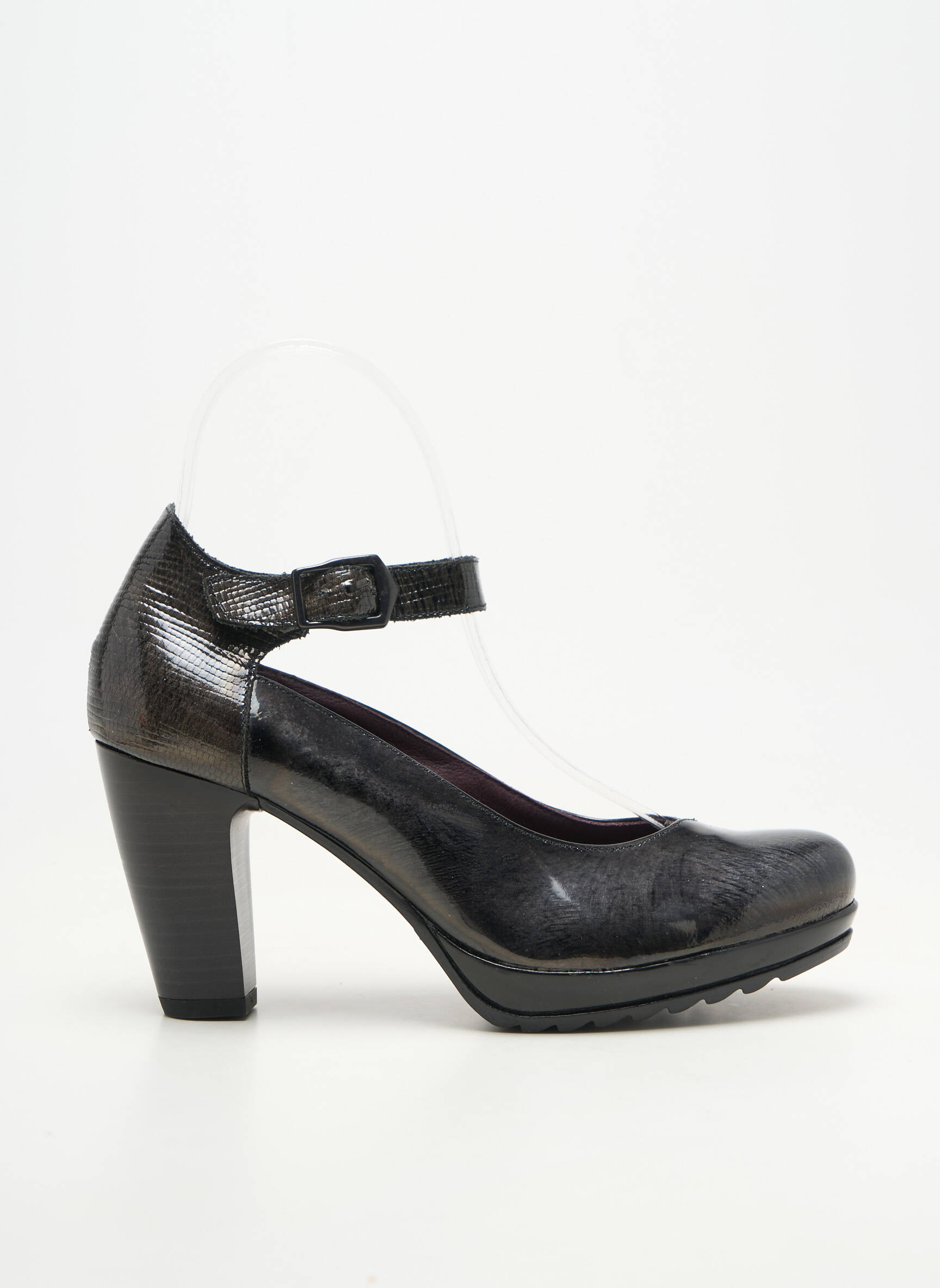 Escarpins matière lisse talon de 7 à 9cm noir JOSE SAENZ femme