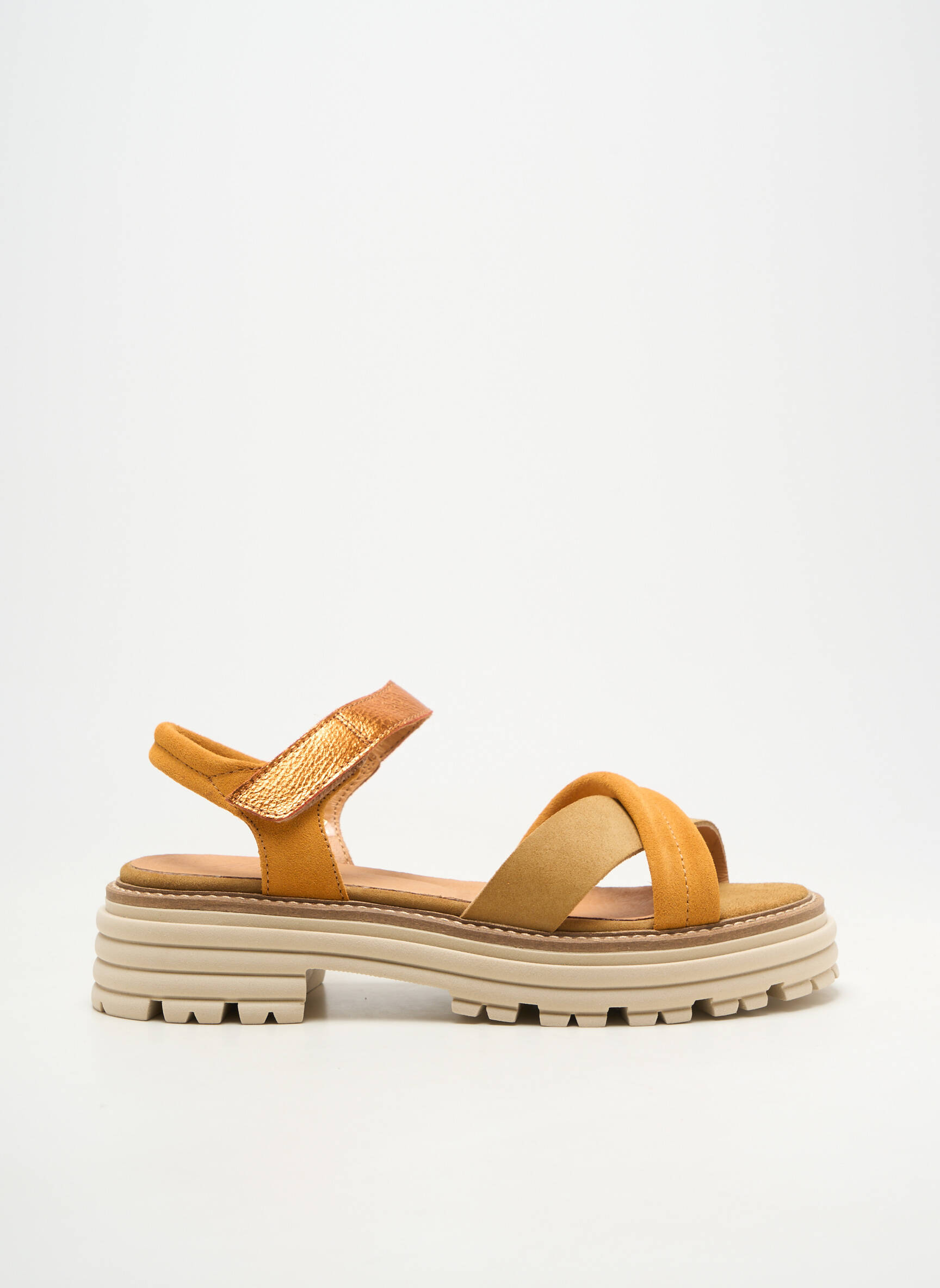 Sandales/nu pieds bout ouvert talon de 4 à 6cm orange MINKA DESIGN femme
