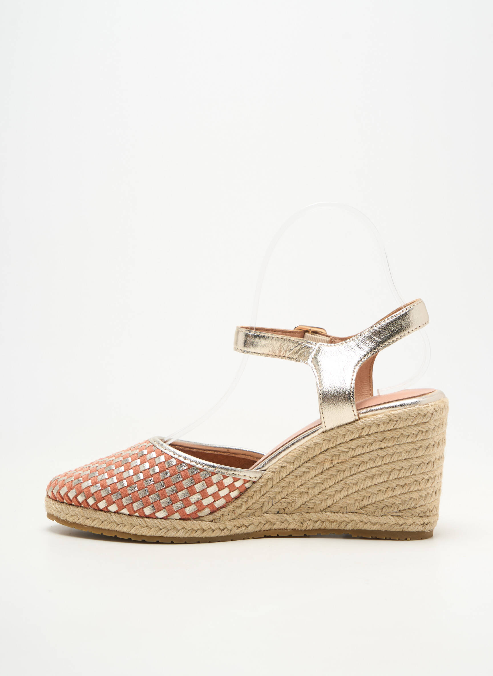 Espadrilles bout rond talon de 7 à 9cm orange EMILIE KARSTON femme