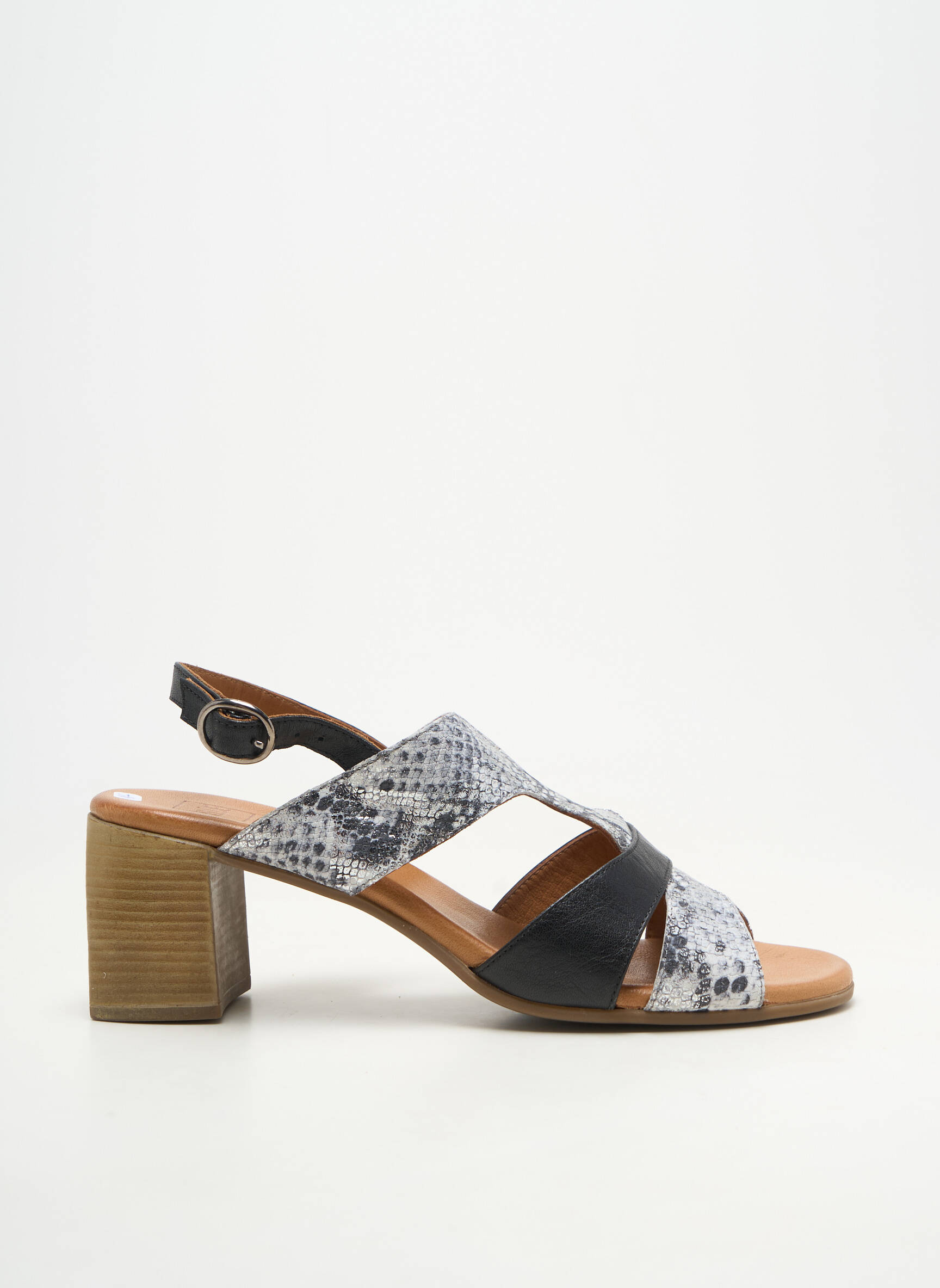 Sandales/nu pieds matière lisse talon de 4 à 6cm noir ELUE PAR NOUS femme