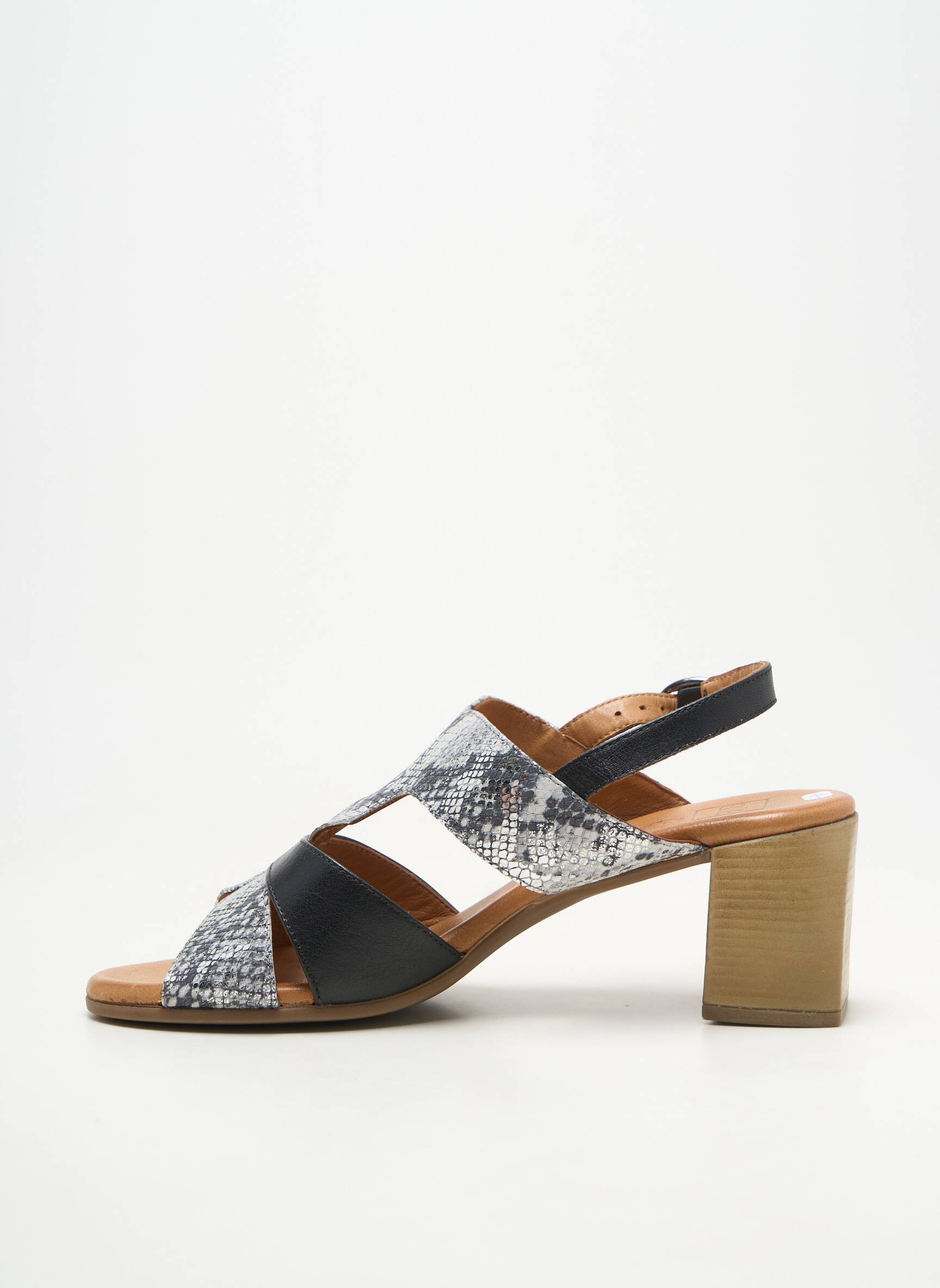 Sandales/nu pieds matière lisse talon de 4 à 6cm noir ELUE PAR NOUS femme