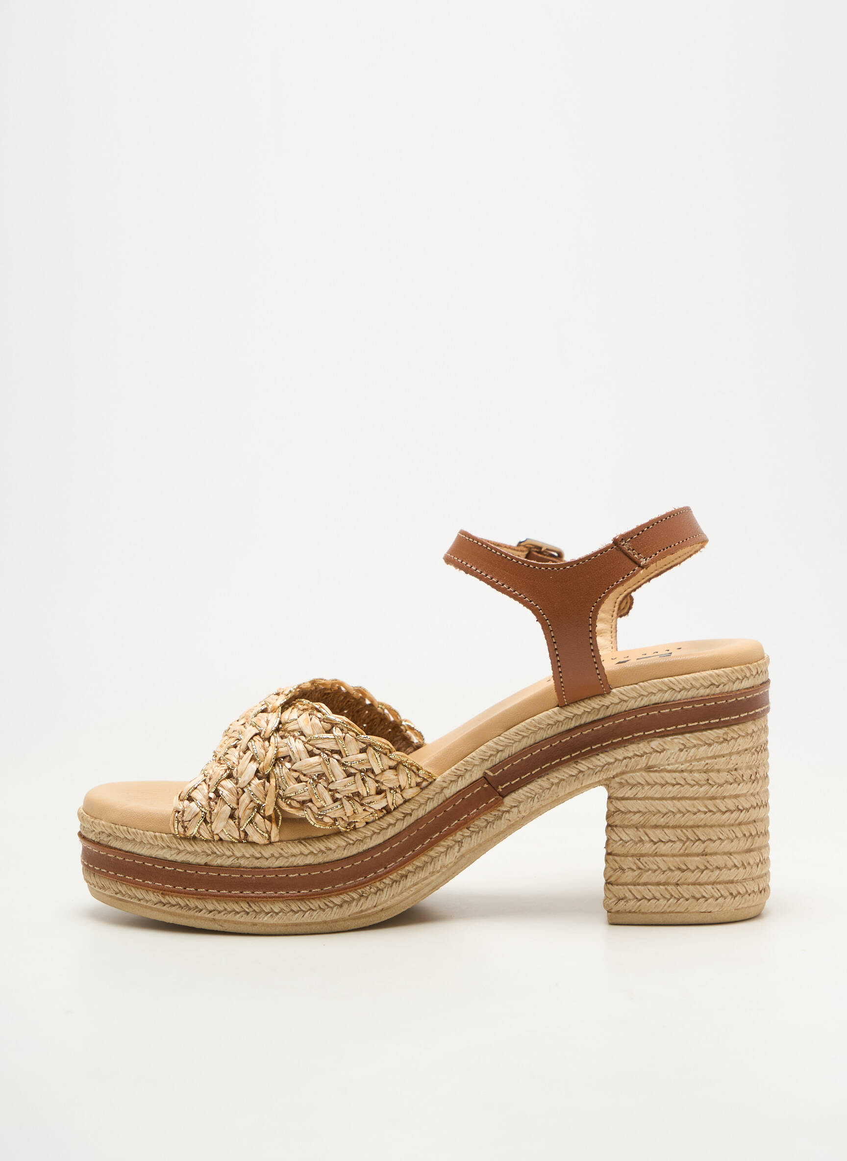 Sandales/nu pieds fermeture boucle(s) talon de 7 à 9cm marron ELUE PAR NOUS femme