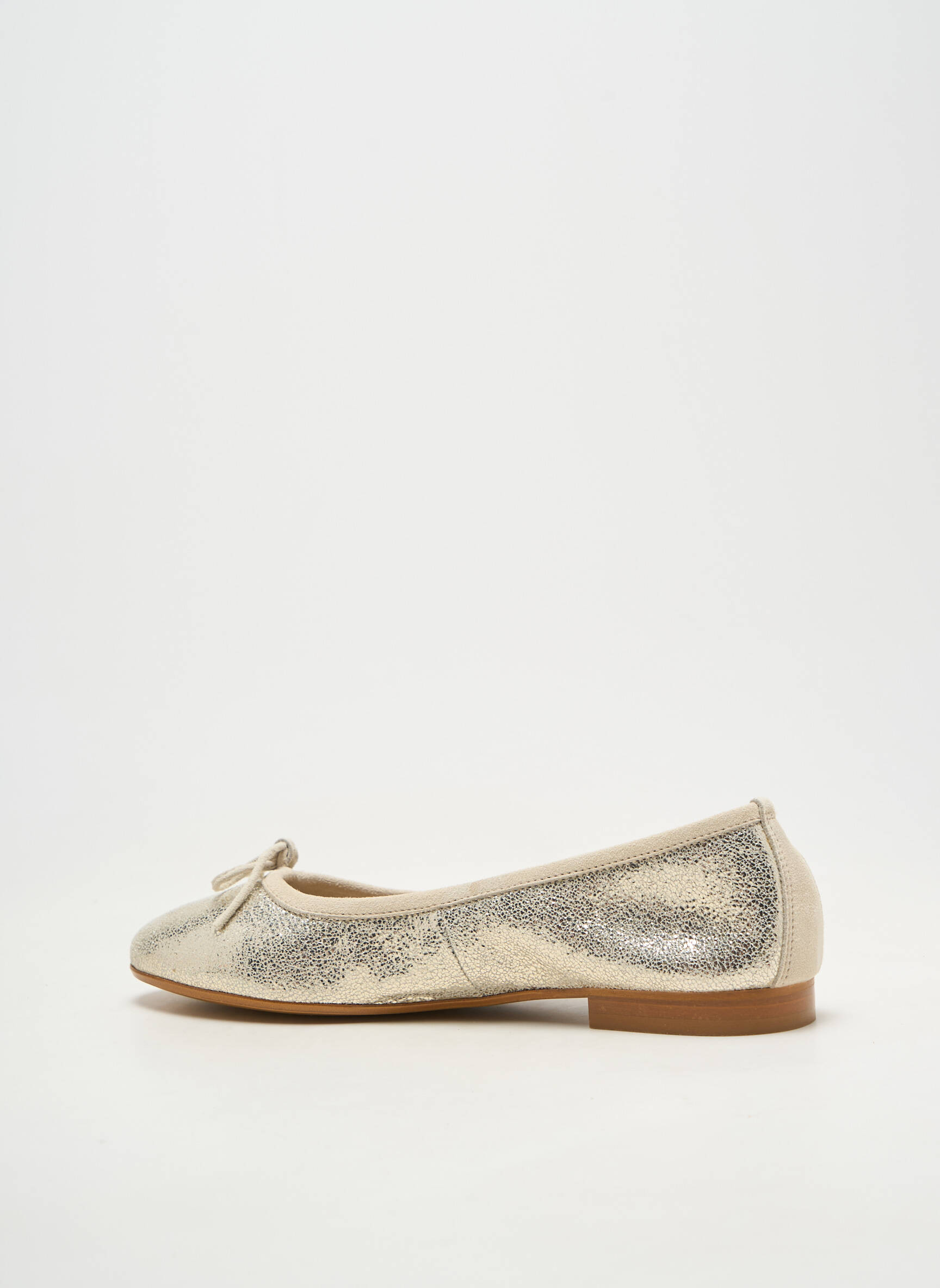 Ballerines bout rond talon plat jusqu'à 3cm argent REQINS femme