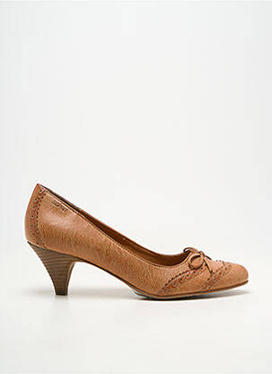 Escarpins matière lisse talon de 4 à 6cm marron ESPRIT femme