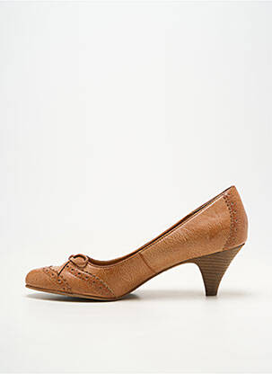 Escarpins matière lisse talon de 4 à 6cm marron ESPRIT femme