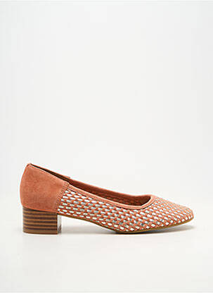 Ballerines carré talon de 4 à 6cm orange EMILIE KARSTON femme