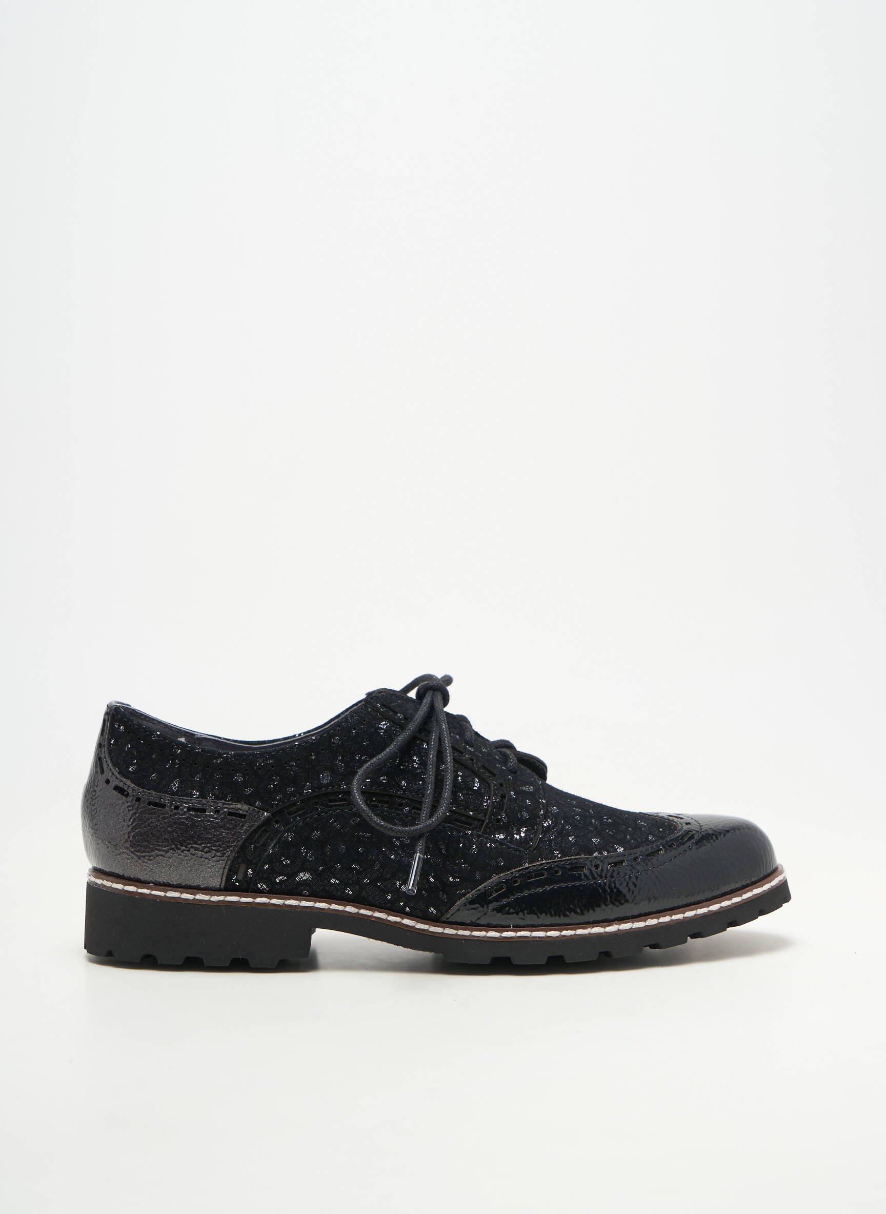Derbies matière lisse talon plat jusqu'à 3cm noir FUGITIVE BY FRANCESCO ROSSI femme