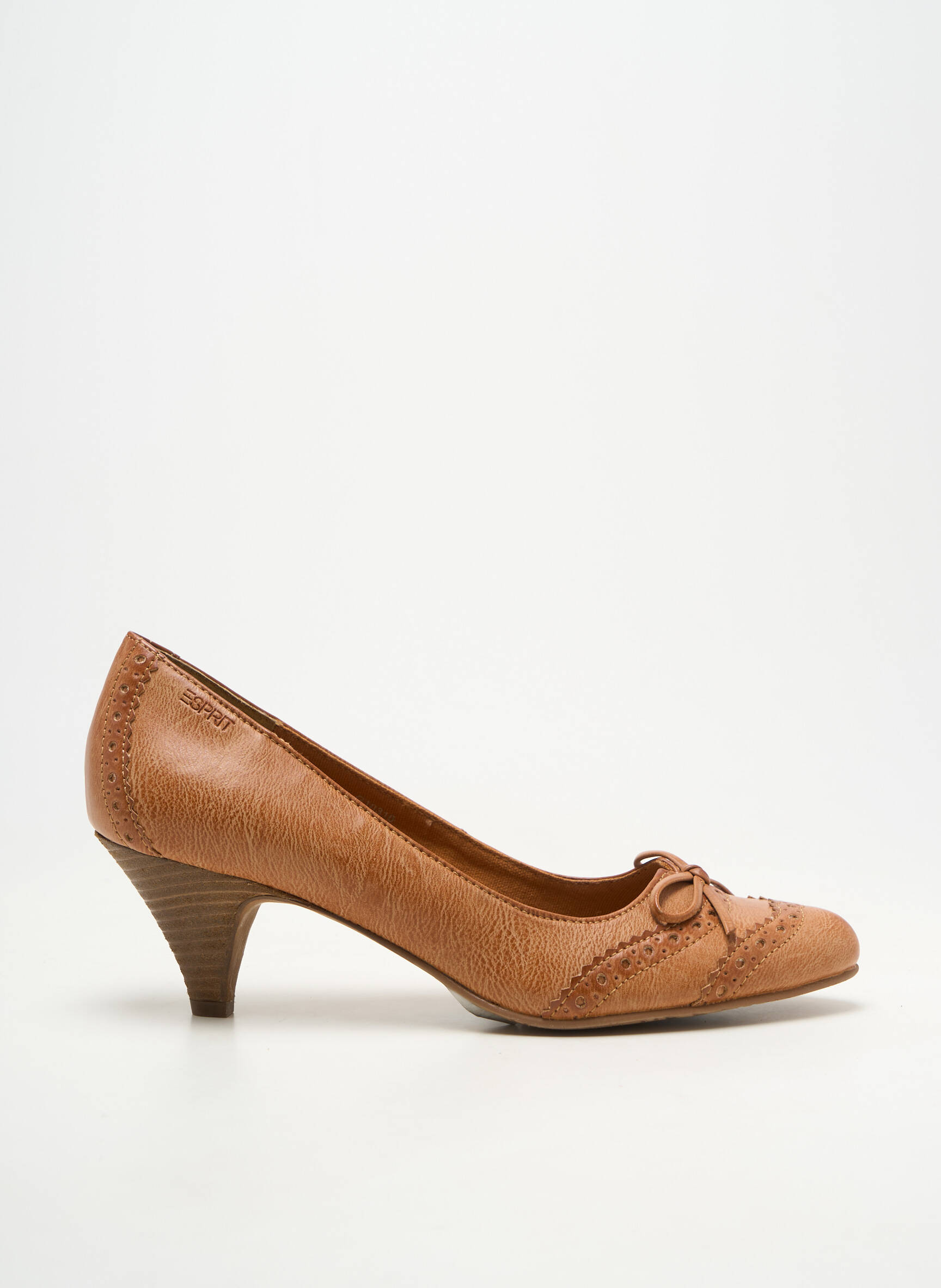 Escarpins matière lisse talon de 4 à 6cm marron ESPRIT femme
