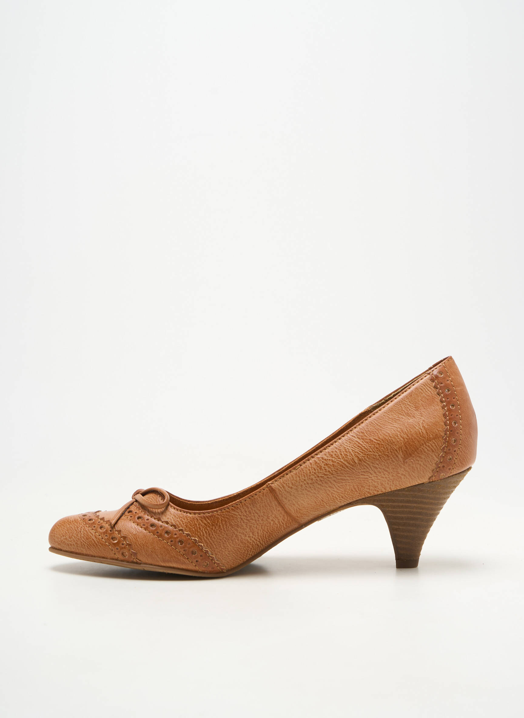Escarpins matière lisse talon de 4 à 6cm marron ESPRIT femme