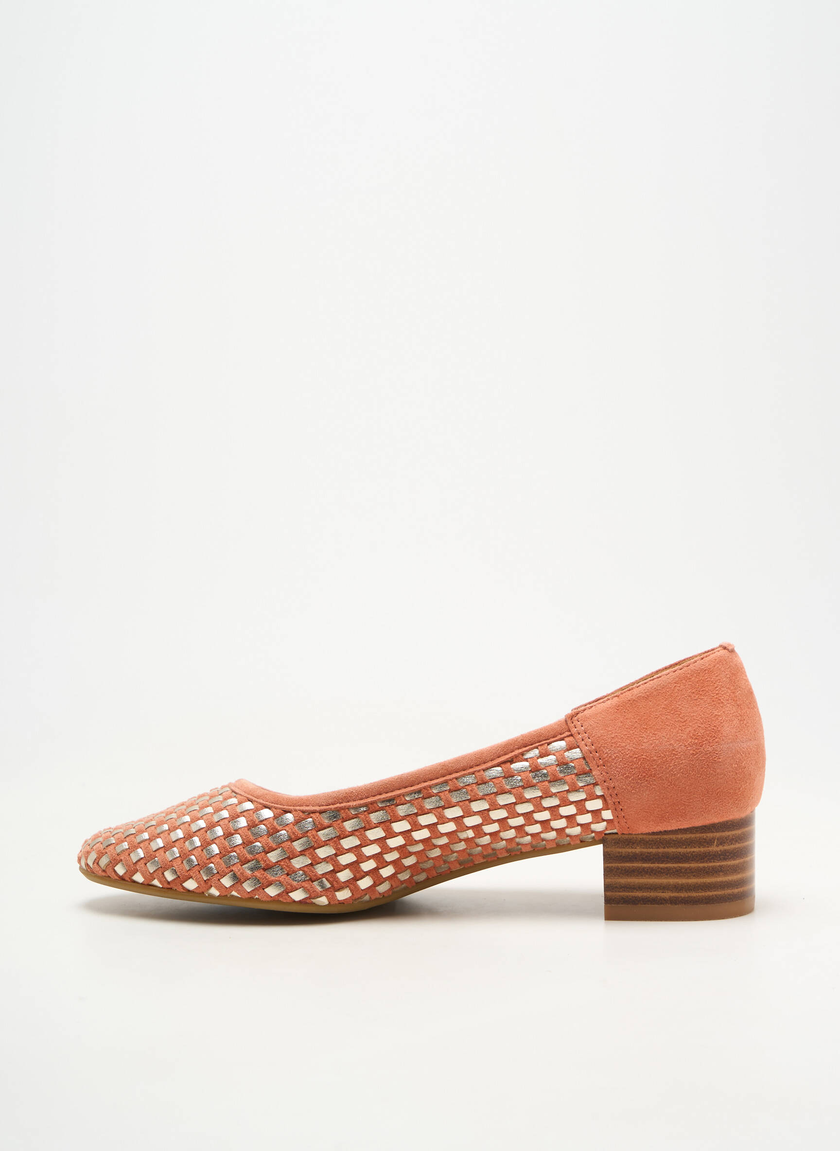 Ballerines carré talon de 4 à 6cm orange EMILIE KARSTON femme
