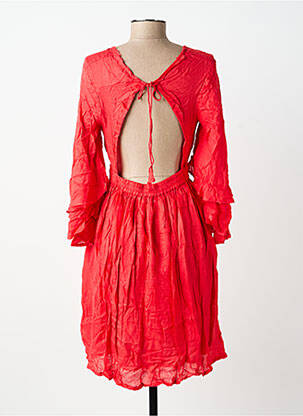 Robe mi-longue coupe fluide manches 3/4 rouge BELLAWAY femme