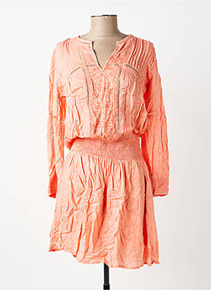 Robe mi-longue manches longues manches longues orange BELLAWAY femme