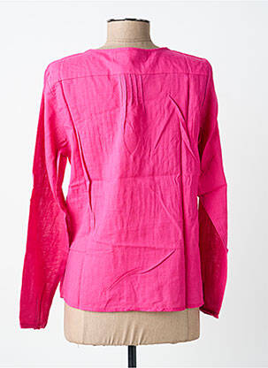Blouse tissage popeline manches longues rose BELLAWAY femme