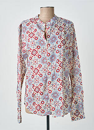 Chemisier col mao manches longues rouge BELLAWAY femme