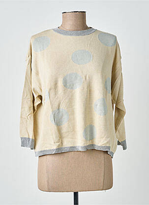 Pull coupe droite manches 3/4 beige ANGELA DAVIS femme